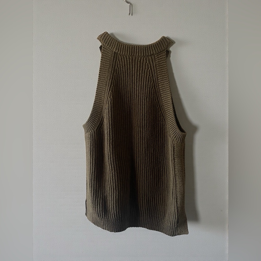 Madewell Army Green ribbed knit tank top sleeveless NWT small - Picture 2 of 4